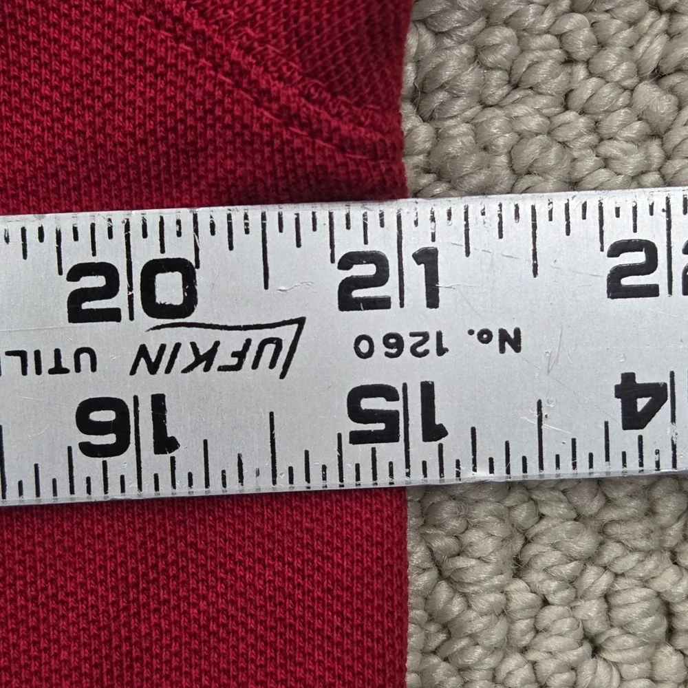 True Religion‎ Red Short Sleeve Polo Shirt Horseshoe Logo Mens Large *READ